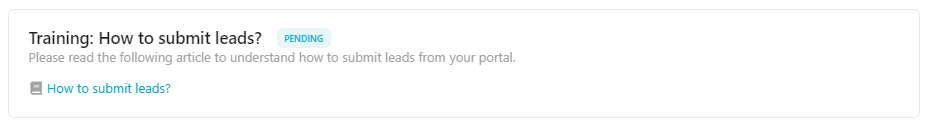 Example of read article action on the partner portal