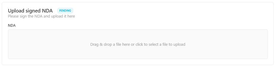 Example of upload document action on the partner portal